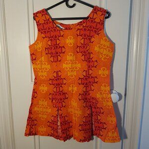 Vintage Pacific Isle Hawaiian barkcloth tiki tunic